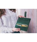 Шкіряне жіноче портмоне 3.0 зелене з коричневим картинка, зображення, фото