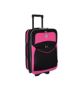 Валіза Bonro Style велика L чорно-рожева