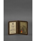 Мужская кожаная обложка для ID-паспорта и водительских прав 4.0 Карбон темно-коричневый Crazy Horse картинка, изображение, фото