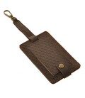 Кожаная бирка для багажа Бланк-тэг темно-коричневая Карбон картинка, изображение, фото