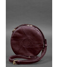 Шкіряна кругла жіноча сумка Бон-Бон бордова Crazy Horse картинка, зображення, фото