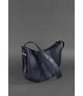 Шкіряна жіноча сумка Круасан синя картинка, зображення, фото