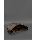 Шкіряна жіноча сумка Круасан темно-коричнева картинка, зображення, фото