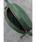 Шкіряна кругла жіноча сумка Бон-Бон зелена Crazy Horse картинка, зображення, фото