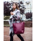 Шкіряна жіноча сумка шоппер D.D. бордова картинка, зображення, фото