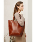 Кожаная женская сумка шоппер D.D. светло-коричневая картинка, изображение, фото
