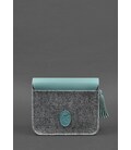 Фетрова жіноча бохо-сумка Лілу з шкіряними бірюзовими вставками картинка, зображення, фото
