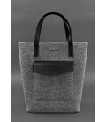 Фетрова жіноча сумка Шоппер D.D. з шкіряними чорними вставками картинка, зображення, фото