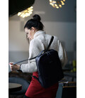 Кожаный городской женский рюкзак на молнии Cooper темно-синий картинка, изображение, фото