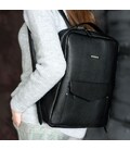 Кожаный женский городской рюкзак на молнии Cooper черный картинка, изображение, фото