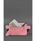 Шкіряна жіноча поясна сумка Dropbag Mini рожева картинка, зображення, фото