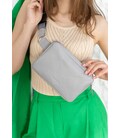 Кожаная женская поясная сумка Dropbag Mini серая картинка, изображение, фото