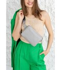 Кожаная женская поясная сумка Dropbag Mini серая картинка, изображение, фото