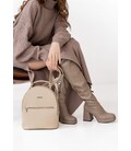 Шкіряний жіночий міні-рюкзак Kylie світло-бежевий картинка, зображення, фото
