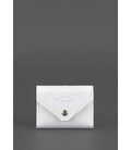 Женский кожаный кард-кейс 3.0 (Гармошка) Белый с мандалой картинка, изображение, фото