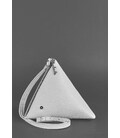 Кожаная женская сумка-косметичка Пирамида белая картинка, изображение, фото