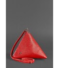 Шкіряна жіноча сумка-косметичка Піраміда червона картинка, зображення, фото