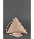 Кожаная женская сумка-косметичка Пирамида светло-бежевая картинка, изображение, фото