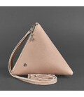 Шкіряна жіноча сумка-косметичка Піраміда світло-бежева картинка, зображення, фото