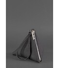 Шкіряна жіноча сумка-косметичка Піраміда чорна картинка, зображення, фото