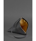 Кожаная женская сумка-косметичка Пирамида черная картинка, изображение, фото