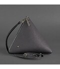 Кожаная женская сумка-косметичка Пирамида черная картинка, изображение, фото