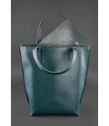 Шкіряна жіноча сумка шоппер D.D. зелена картинка, зображення, фото