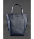 Шкіряна жіноча сумка шоппер D.D. темно синя картинка, зображення, фото