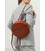 Шкіряна жіноча кругла сумка-рюкзак Maxi світло-коричнева картинка, зображення, фото