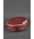 Кожаная женская круглая сумка-рюкзак Maxi бордовая картинка, изображение, фото