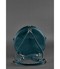 Кожаная женская круглая сумка-рюкзак Maxi зеленая картинка, изображение, фото