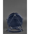Шкіряна жіноча кругла сумка-рюкзак Maxi темно-синя картинка, зображення, фото