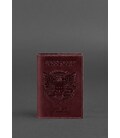 Шкіряна обкладинка для паспорта з американським гербом бордова картинка, зображення, фото
