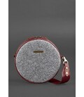Кругла фетрова жіноча сумка Tablet з шкіряними бордовими вставками картинка, зображення, фото
