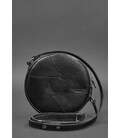 Шкіряна кругла жіноча сумка Бон-Бон Krast чорна картинка, зображення, фото