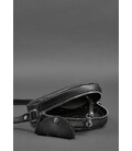 Шкіряна кругла жіноча сумка Бон-Бон Krast чорна картинка, зображення, фото
