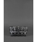 Шкіряна плетена жіноча сумка Пазл S чорна Krast картинка, зображення, фото