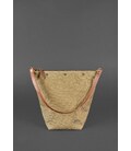 Кожаная плетеная женская сумка Пазл M светло-коричневая Krast картинка, изображение, фото
