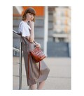 Кожаная плетеная женская сумка Пазл M светло-коричневая Krast картинка, изображение, фото