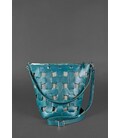 Шкіряна плетена жіноча сумка Пазл M зелена Krast картинка, зображення, фото