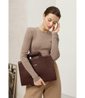 Жіноча шкіряна сумка для ноутбука і документів бордова картинка, зображення, фото