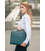 Женская кожаная сумка для ноутбука и документов зеленая картинка, изображение, фото