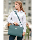 Жіноча шкіряна сумка для ноутбука і документів зелена картинка, зображення, фото