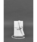Вертикальна жіноча шкіряна сумка поясна / кроссбоді Mini біла картинка, зображення, фото