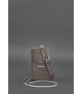 Вертикальная женская кожаная сумка Mini темно-бежевая поясная/кроссбоди картинка, изображение, фото