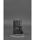 Вертикальна жіноча шкіряна сумка Mini чорна поясна / кроссбоді картинка, зображення, фото