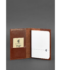 Шкіряна обкладинка для паспорта та військового квитка 1.2 світло-коричнева картинка, зображення, фото