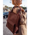 Кожаная женская сумка шоппер Бэтси с карманом бордовая картинка, изображение, фото