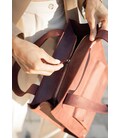 Кожаная женская сумка шоппер Бэтси с карманом бордовая картинка, изображение, фото