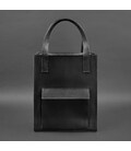 Кожаная женская сумка шоппер Бэтси с карманом черная картинка, изображение, фото
